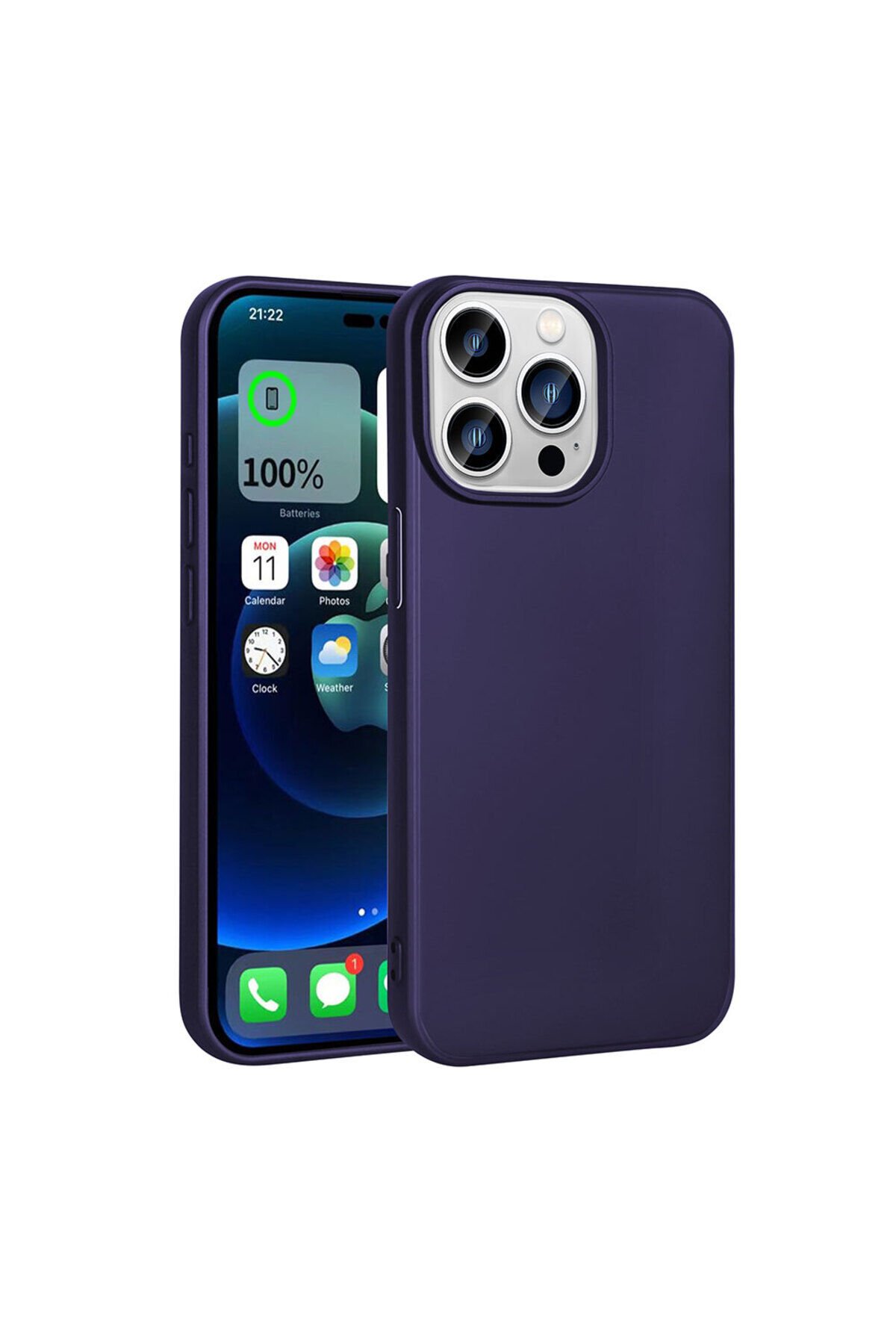 iPhone 15 Pro Uyumlu BSAY Premier Silikon Kılıf-Derin Mor Lacivert