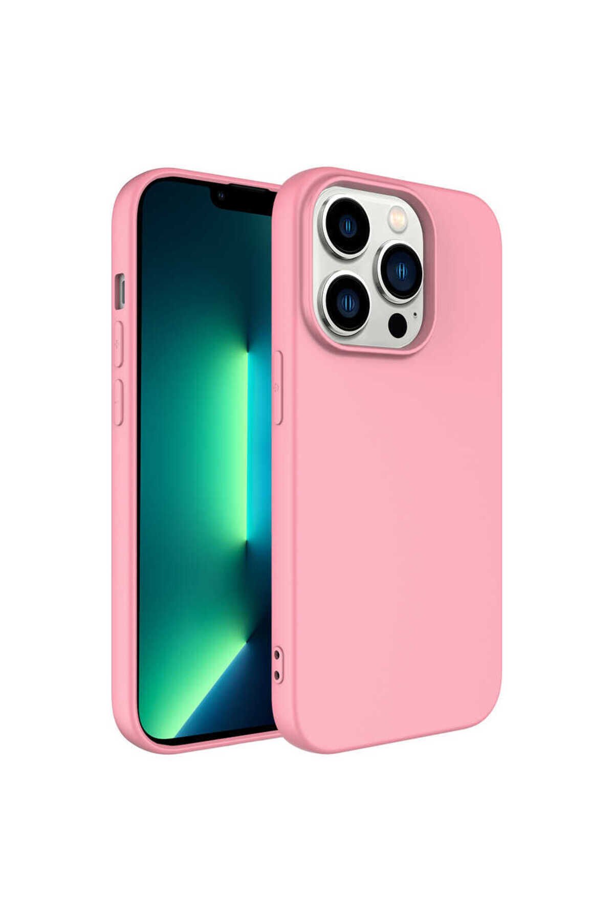 iPhone 14 Pro Uyumlu BSAY Mara Lansman Kılıf-Koyu Yeşil Pembe