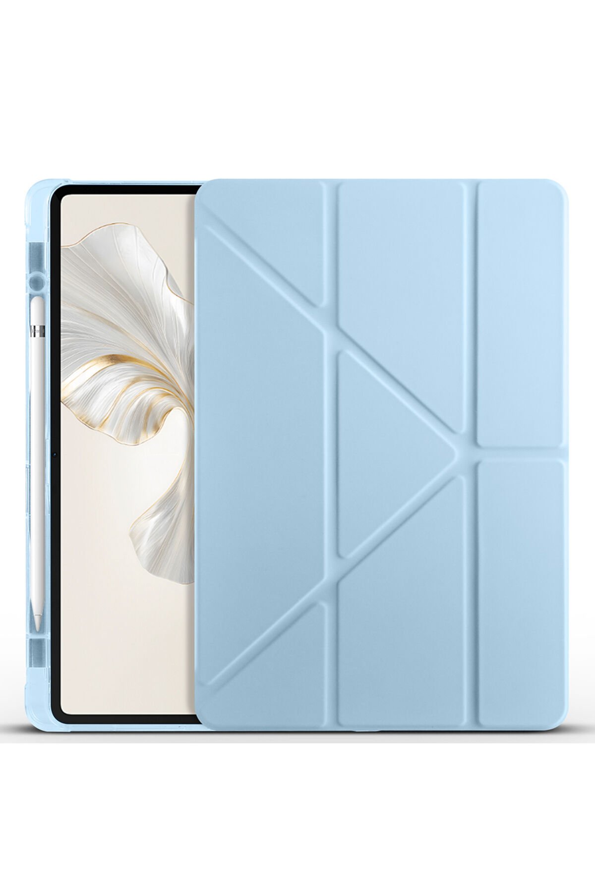 Honor Pad 9 Kılıf BSAY Tri Folding Kalem Bölmeli Standlı Kılıf - Lila Mavi