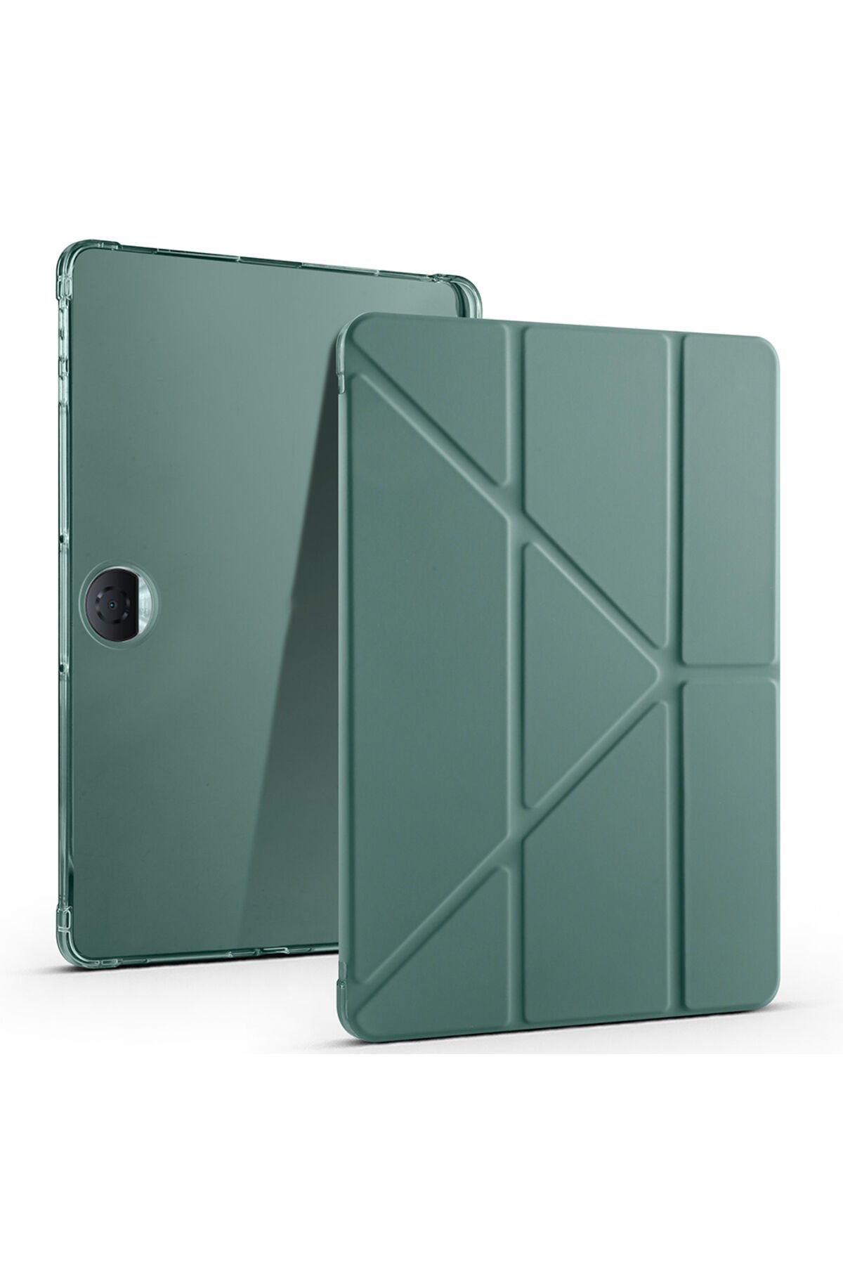 Honor Pad 9 Kılıf BSAY Tri Folding Kalem Bölmeli Standlı Kılıf - Lila Gri