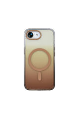 iPhone 16E Kılıf M-safe Şarj Özellikli Transparan Renk Geçişli Toros Kapak - Rose Pembe Siyah