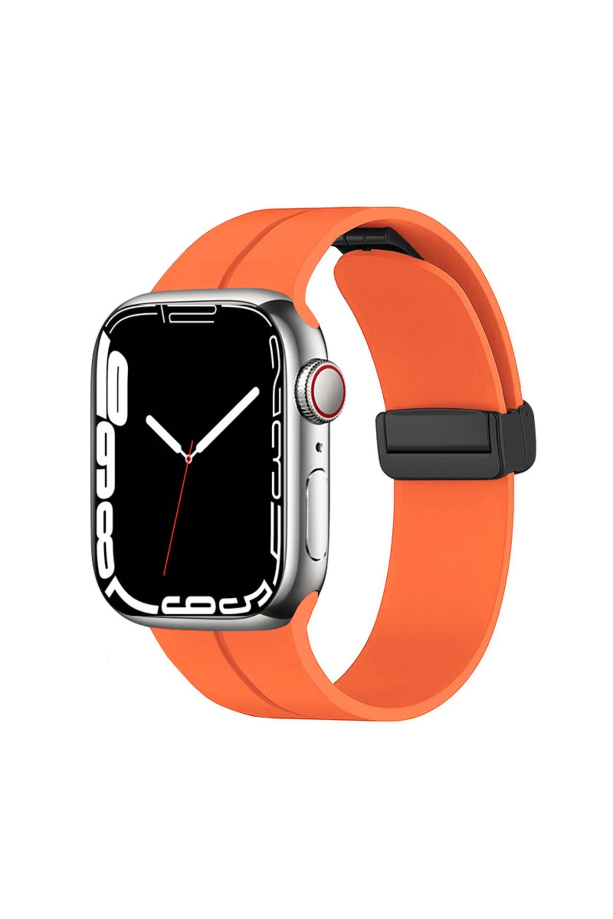 Watch 7 45mm Uyumlu KRD-84 Uyumlu BSAY Kordon-Turuncu Kırmızı