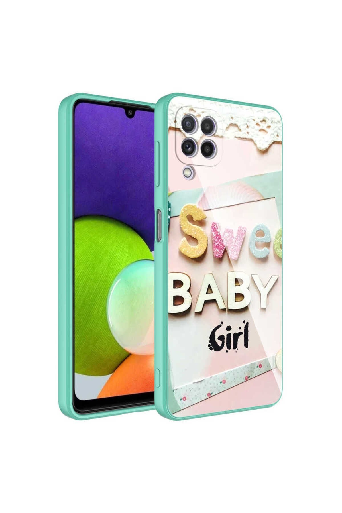 Galaxy M32 Kılıf Kamera Korumalı Desenli Sert Silikon BSAY Epoksi Kapak - NO4 No5