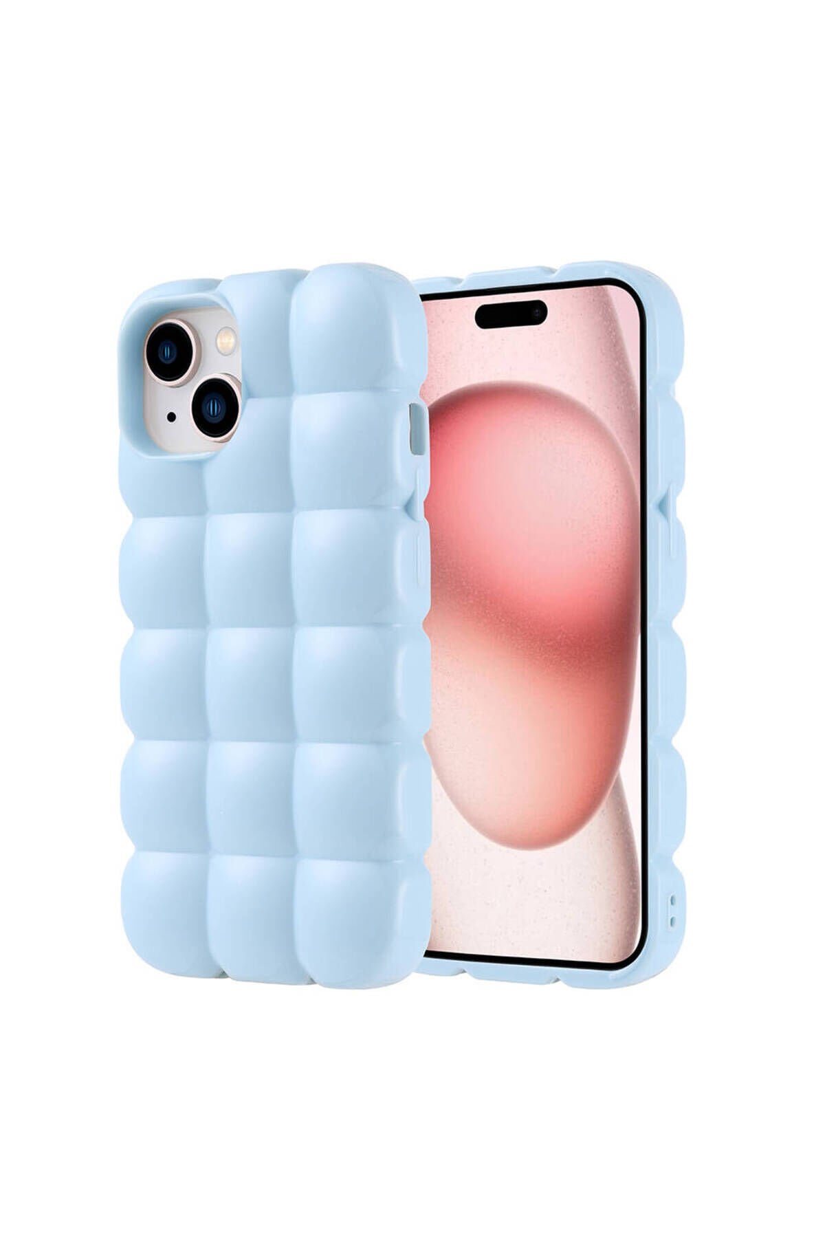 iPhone 15 Kılıf Parlak Esnek Silikon HRMN Dom Dom Kapak - Yeşil Yeşil