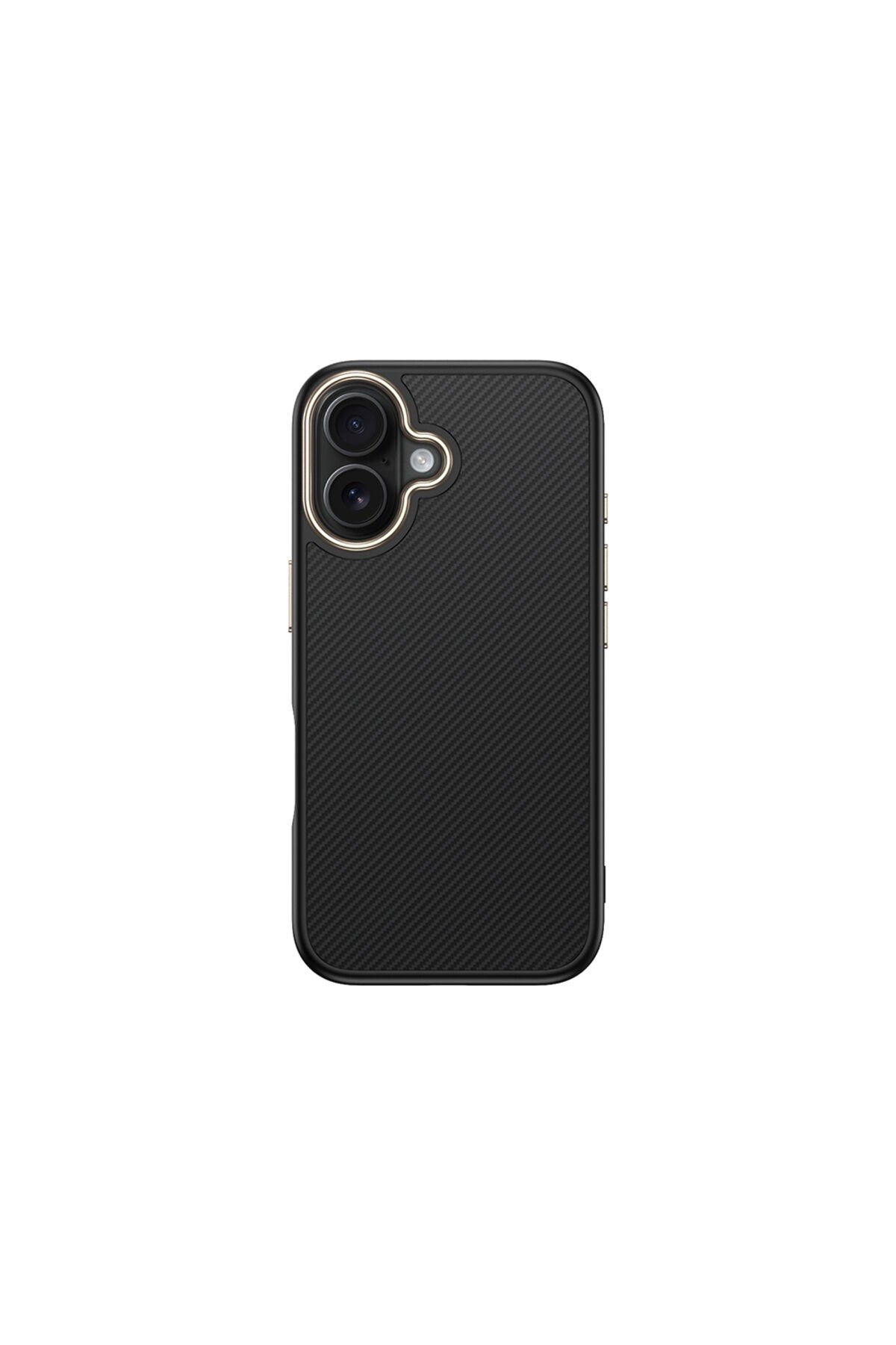 iPhone 16 Kılıf M-safe Şarj Özellikli Karbon Fiber Görünümlü BSAY Antina Kapak - Gri Siyah