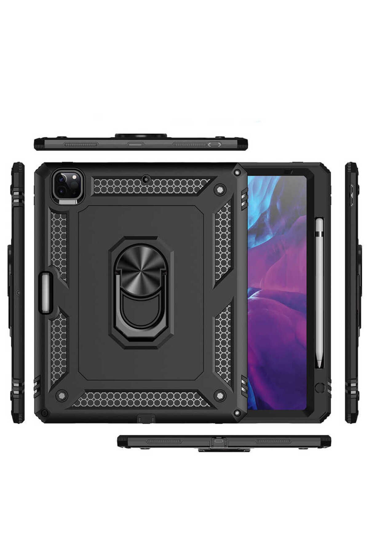 iPad Pro 12.9 2020 (4.Nesil) - Uyumlu Uyumlu BSAY Tablet Vega Kapak-Siyah Siyah