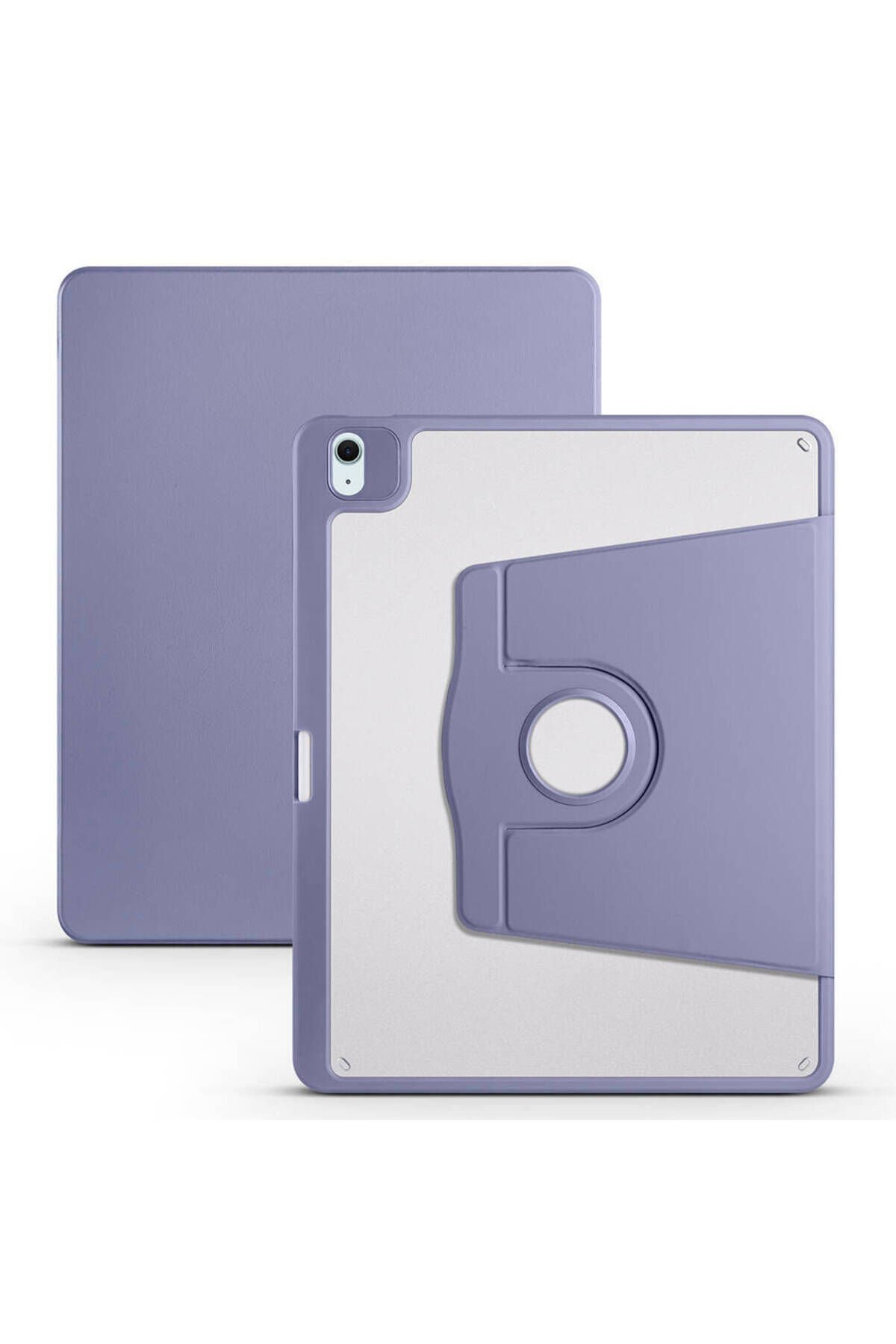 iPad Air 13 2025 M3 Kılıf BSAY Termik Kalem Bölmeli Dönebilen Standlı Kılıf - Lavendery Gray