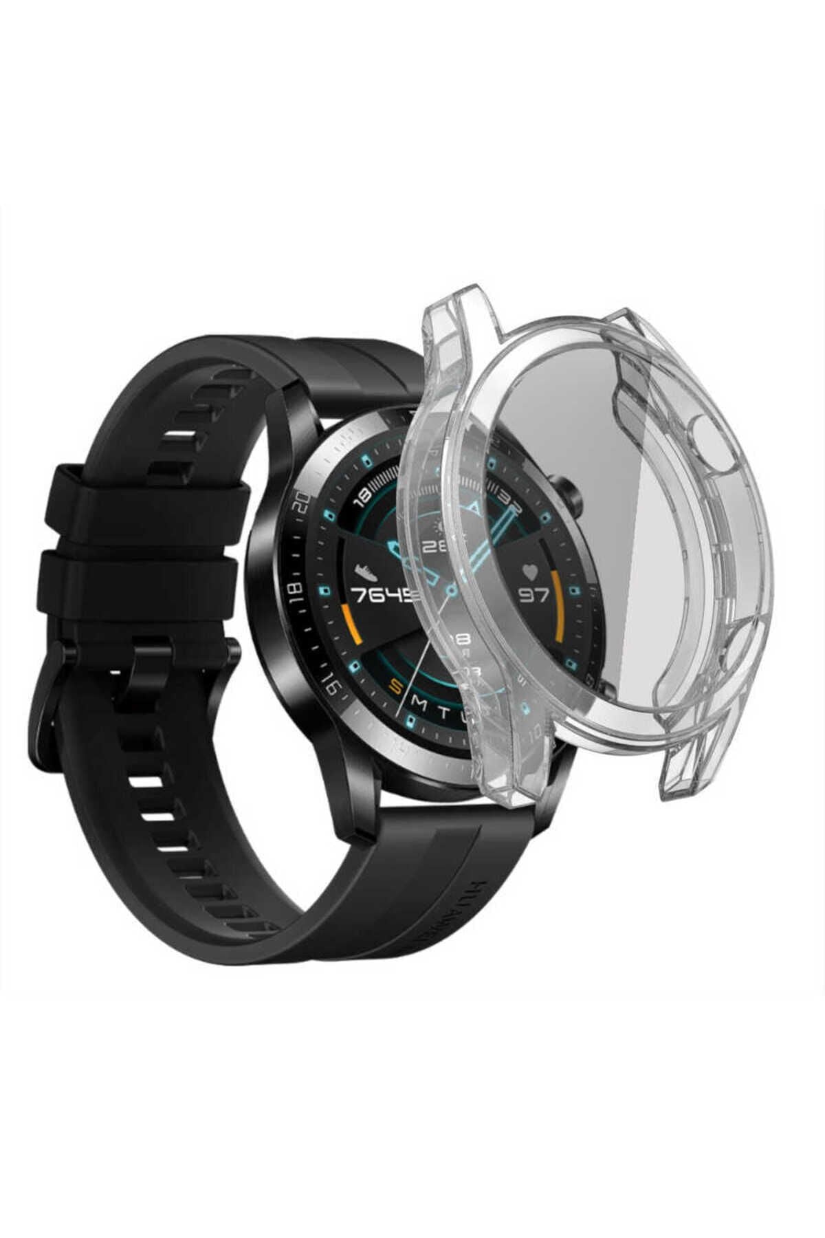 Huawei GT2 46mm BSAY Watch Gard 02 Ekran Koruyucu - Siyah Şeffaf