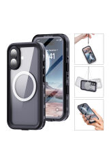 iPhone 16 Kılıf 1-1 Su Geçirmez Kılıf - Siyah Siyah