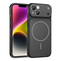 iPhone 14 Kılıf Zore M-Safe Şarj Özellikli Kamera Korumalı Formen Kılıf Gümüş