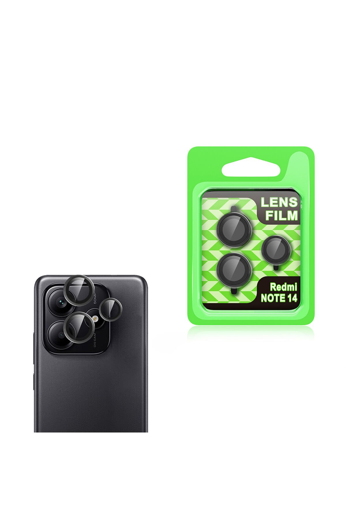 Redmi Note 14 5G DRNZ CL-07 Kamera Lens Koruyucu - Siyah Siyah