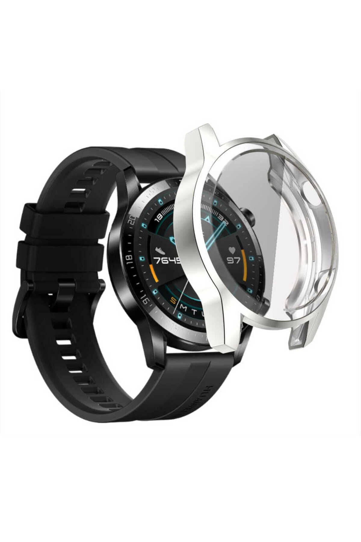 Huawei GT2 46mm BSAY Watch Gard 02 Ekran Koruyucu - Siyah Gümüş