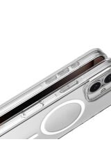 iPhone 16 Kılıf Magsafe Şarj Özellikli Kamera Korumalı BSAY Kripto Kapak-Şeffaf Şeffaf
