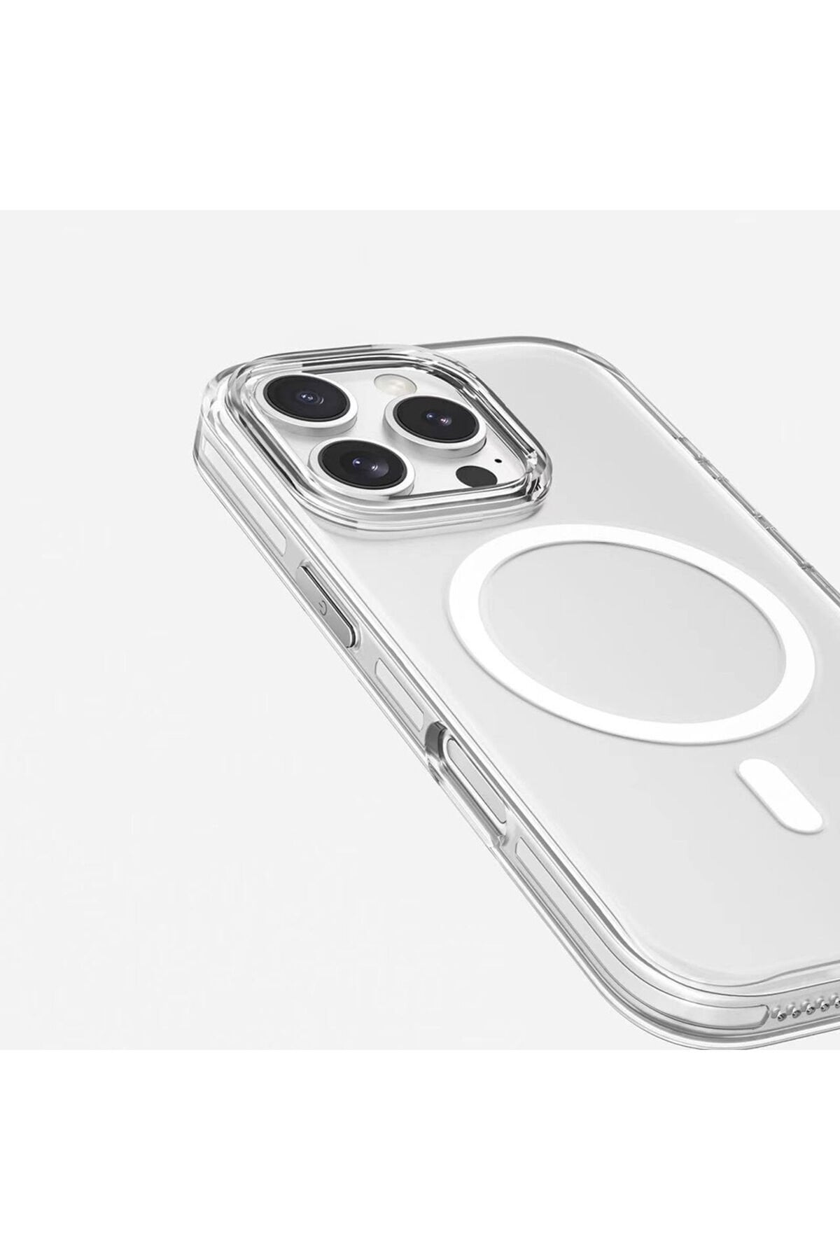 iPhone 16 Pro Kılıf Magsafe Şarj Özellikli Kamera Korumalı BSAY Kripto Kapak-Şeffaf Şeffaf