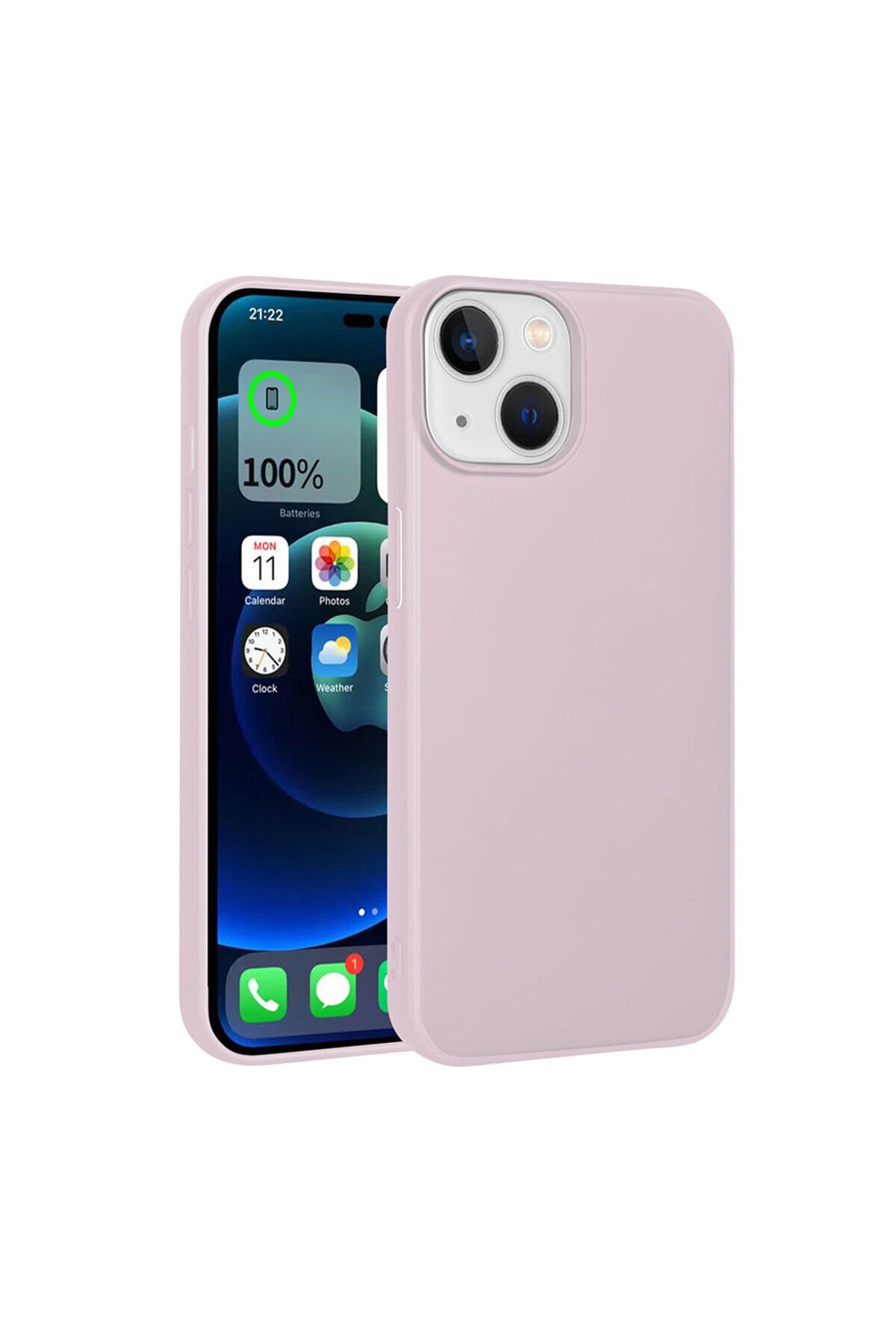 iPhone 15 Plus Uyumlu BSAY Premier Silikon Kılıf-Derin Mor Rose Gold