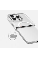 iPhone 16 Pro Max Kılıf Magsafe Şarj Özellikli Kamera Korumalı BSAY Kripto Kapak-Şeffaf Şeffaf