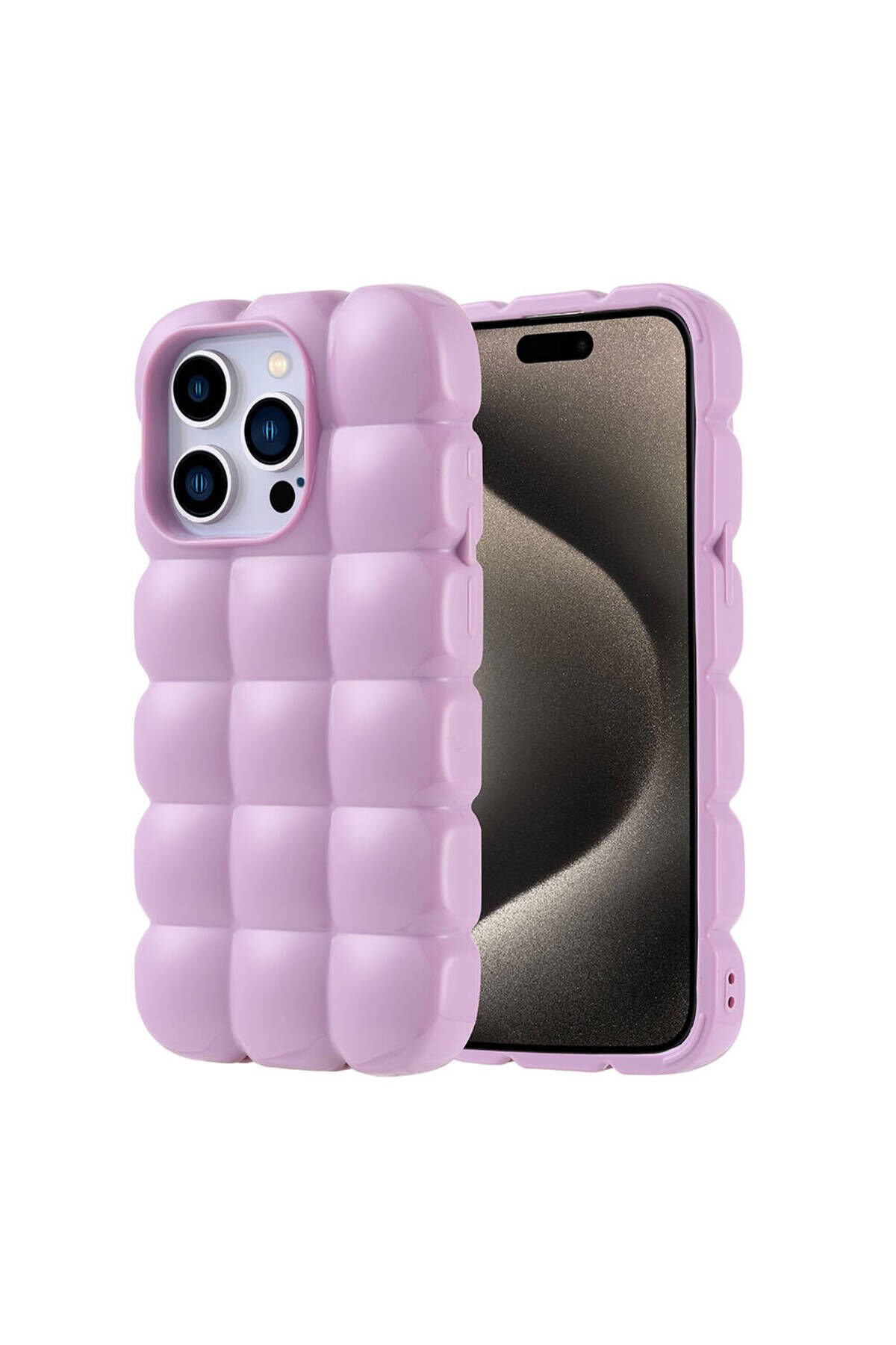 iPhone 15 Pro Kılıf Parlak Esnek Silikon TCMK Dom Dom Kapak - Yeşil Yeşil