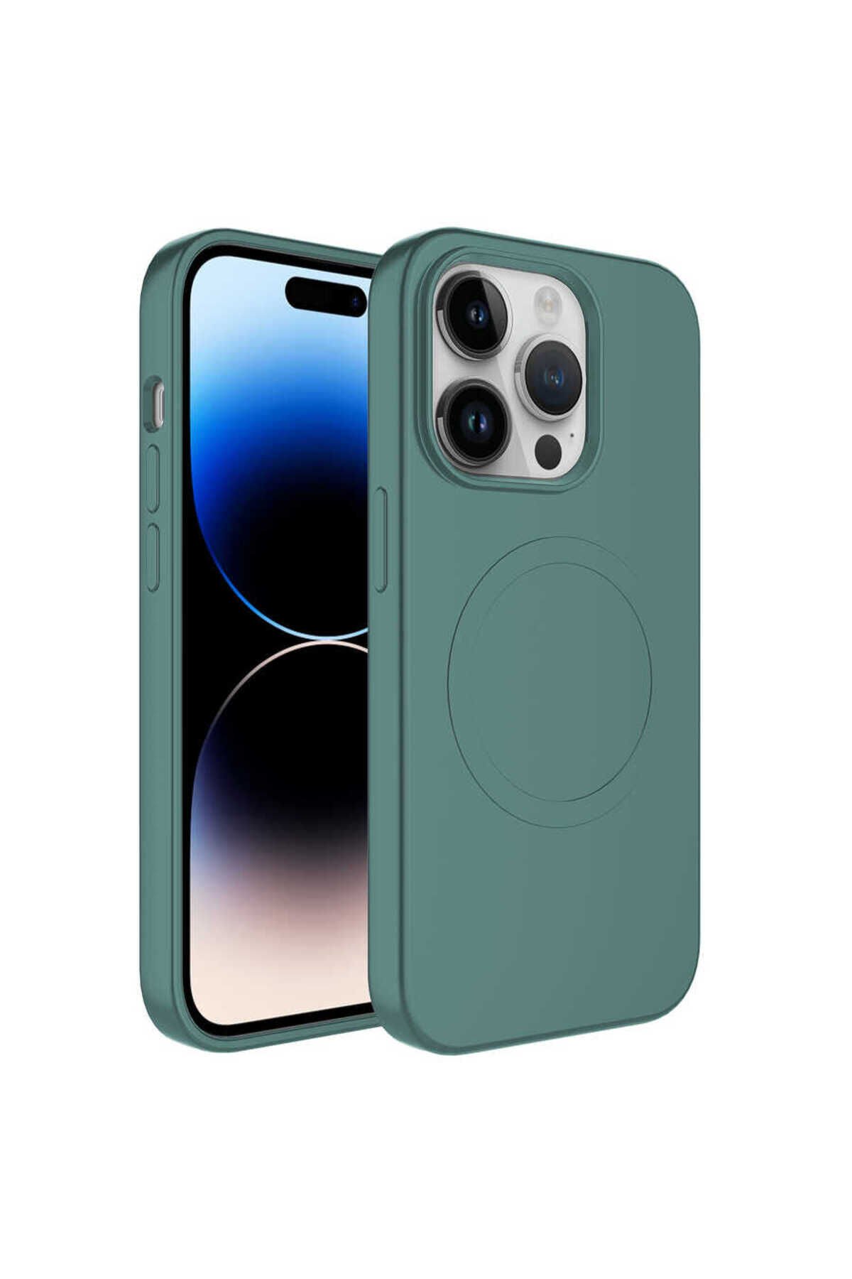 iPhone 13 Pro Max Uyumlu Magsafe Wireless Şarj Özellikli Pastel Renk Silikon BSAY Plas Kılıf-K