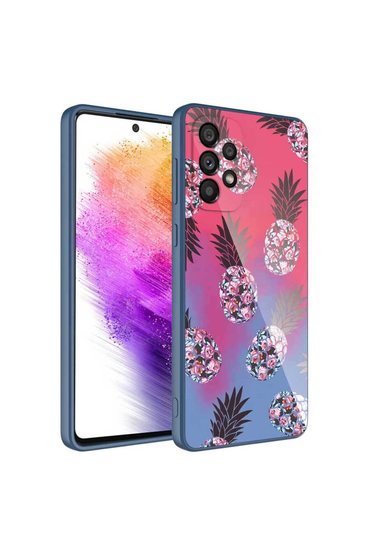 Galaxy A73 Kılıf Kamera Korumalı Desenli Sert Silikon TKNC Epoksi Kapak - NO3 No3