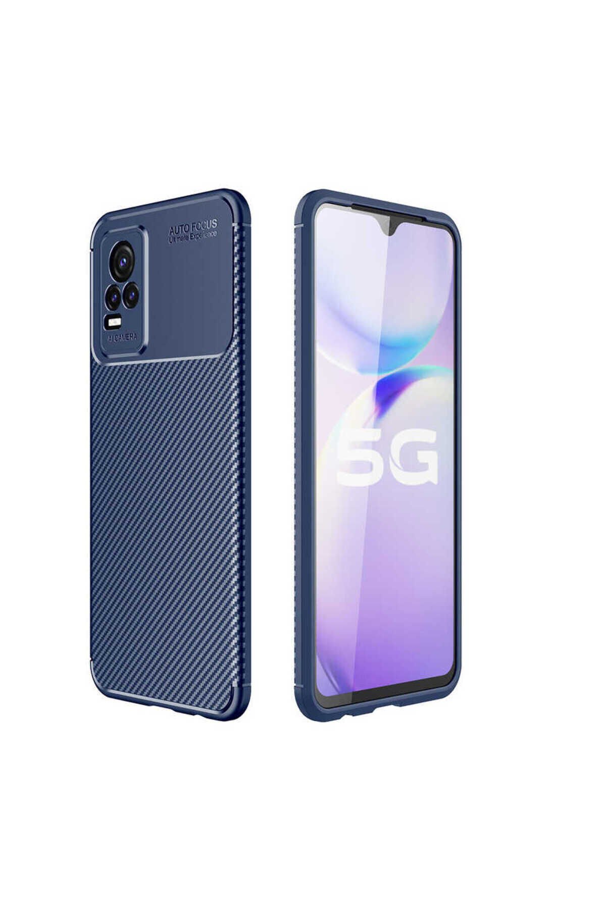 Vivo V21E Kılıf GZST Negro Silikon Kapak - Kahverengi Lacivert