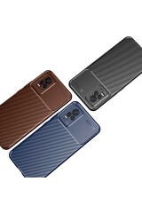 Vivo V21E Kılıf GZST Negro Silikon Kapak - Kahverengi Lacivert