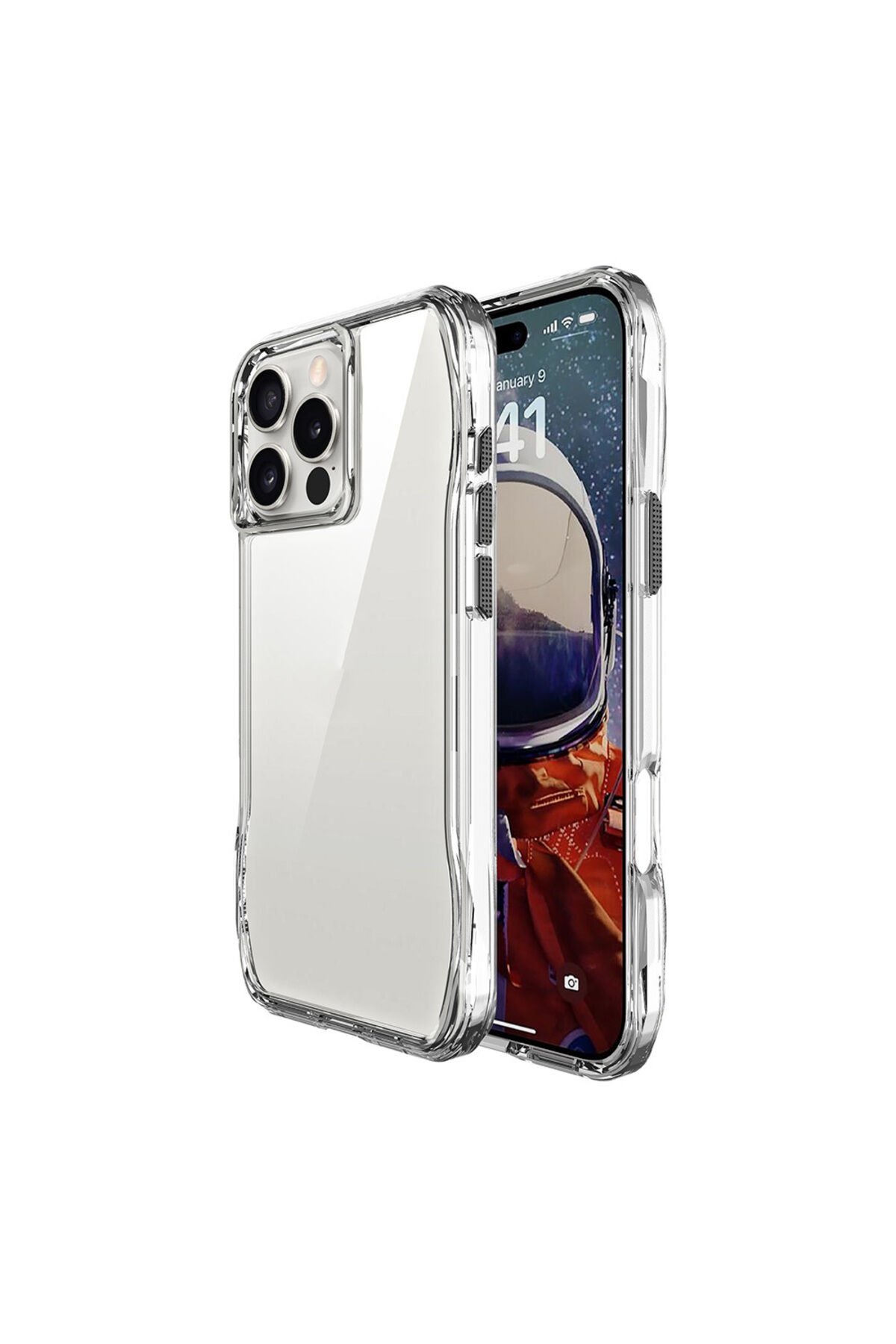 iPhone 16 Pro Max Kılıf AiHTTgli Şeffaf BSAY İncek Kapak-Şeffaf Şeffaf