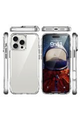 iPhone 16 Pro Max Kılıf AiHTTgli Şeffaf BSAY İncek Kapak-Şeffaf Şeffaf