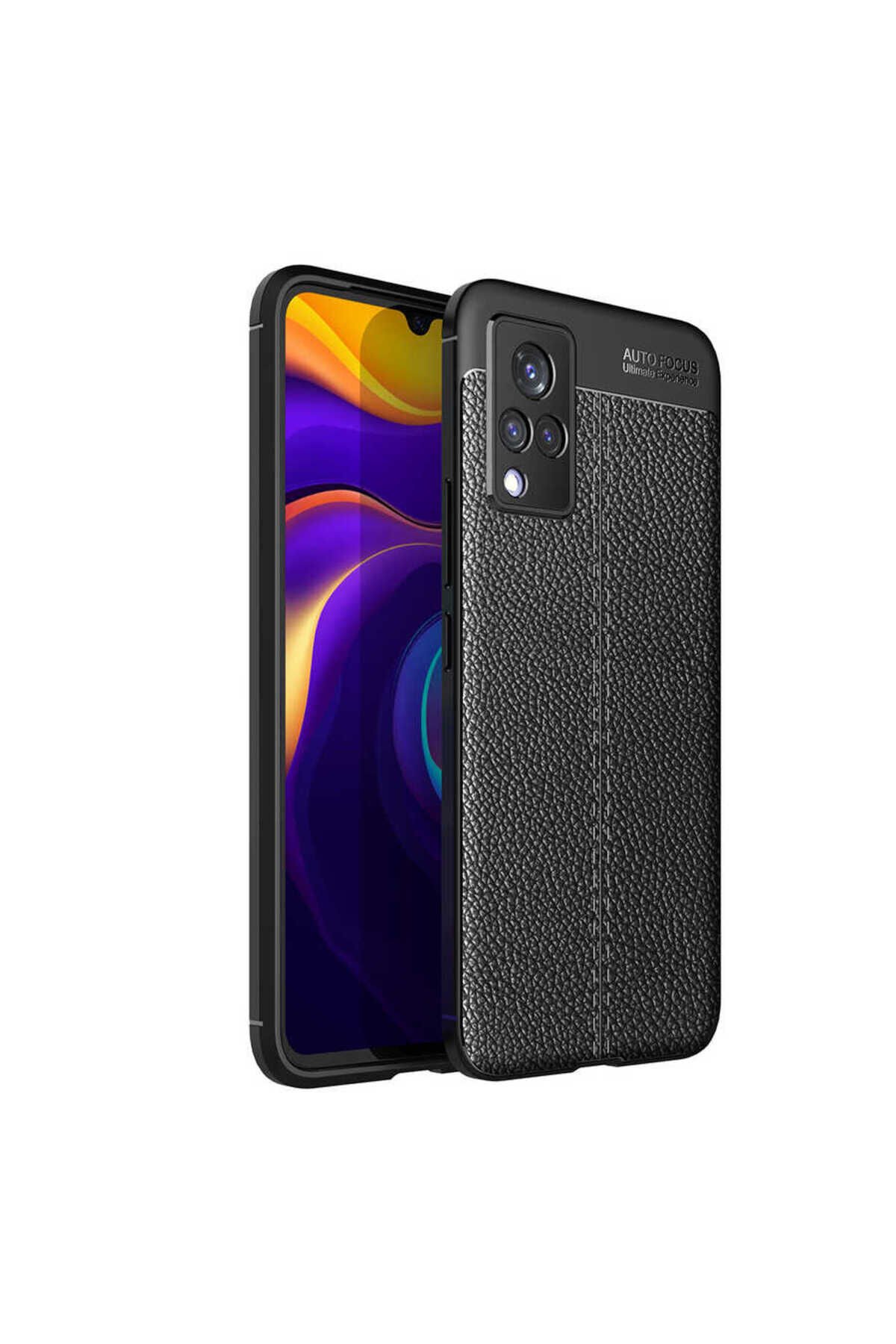 Vivo V21 Kılıf BSAY Niss Silikon Kapak - Kırmızı Siyah