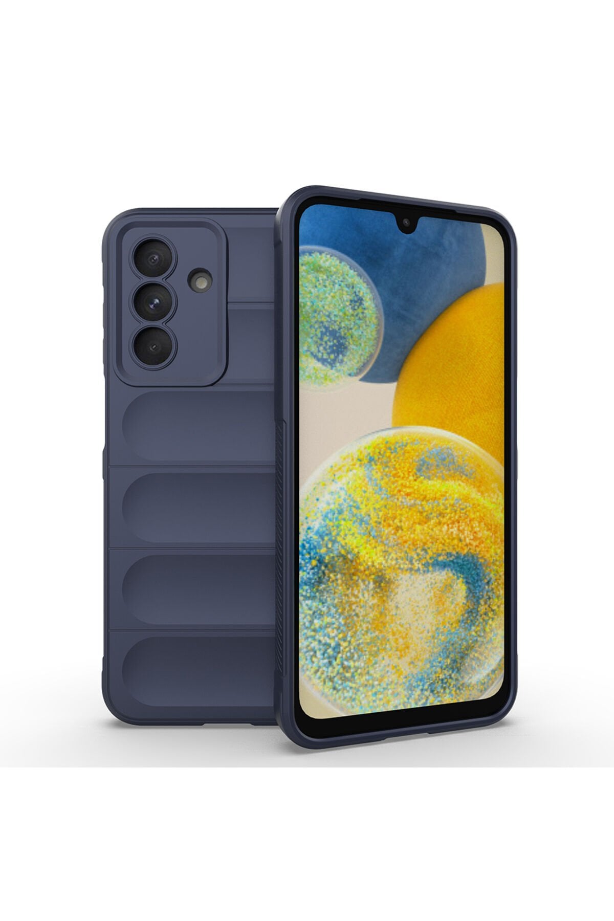 Galaxy A26 Kılıf Esnek TPU Oyuklu Arka Yüzey Tasarımlı BSAY Etnik Silikon Kapak - Lacivert