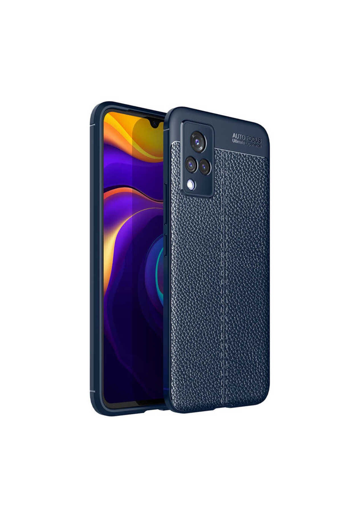 Vivo V21 Kılıf BSAY Niss Silikon Kapak - Kırmızı Lacivert