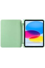 iPad 11.Nesil 2025 Kılıf BSAY Tri Folding Kalem Bölmeli Standlı Kılıf - Siyah Koyu Yeşil