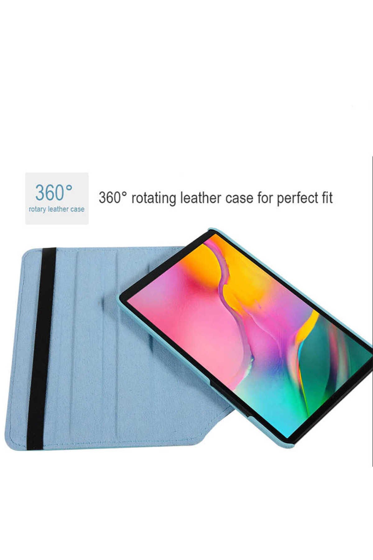 Galaxy Tab A7 Lite T225 Uyumlu BSAY Dönebilen Standlı Kılıf-Lacivert Pembe