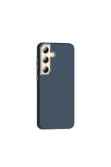 Galaxy S24 Kılıf M-safe Şarj Özellikli Karbon Fiber Görünümlü BSAY Gros Kapak - Gold-Siyah Gri-Siyah