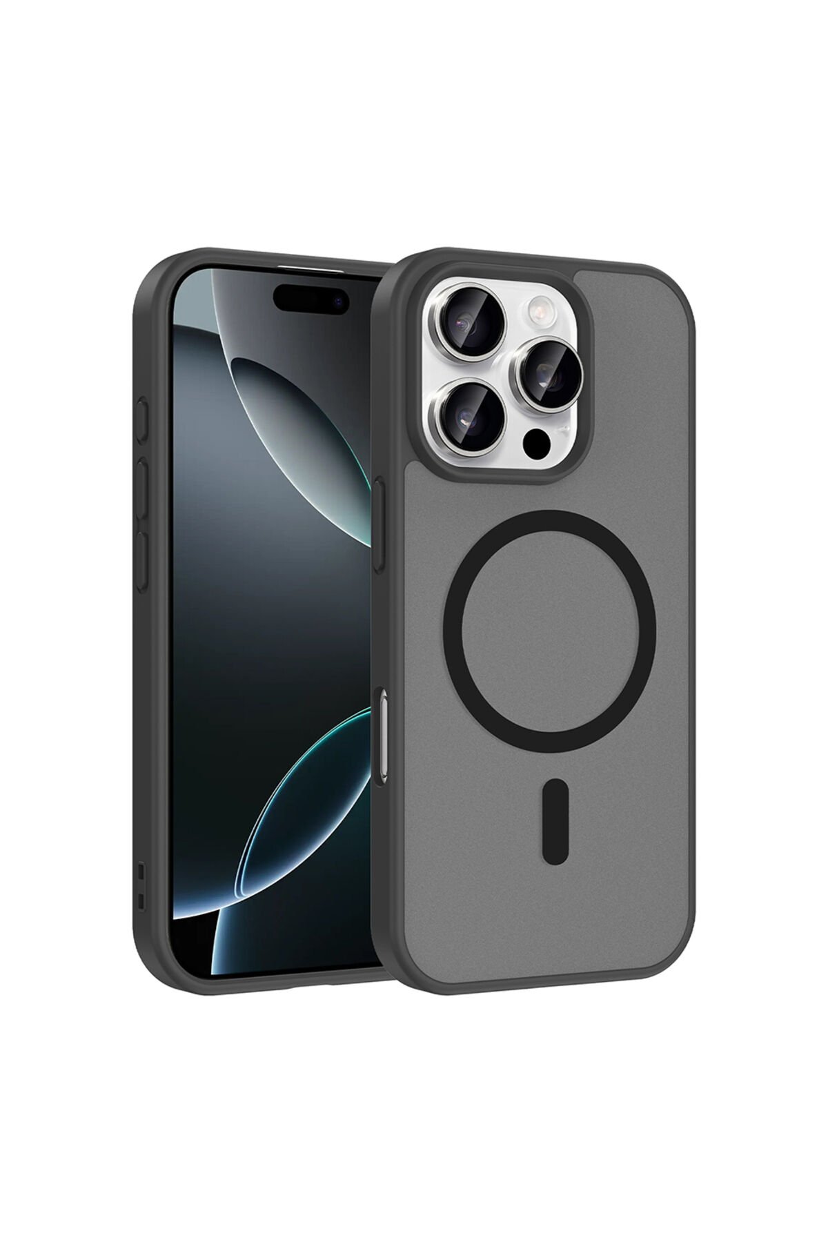 iPhone 16 Pro Kılıf M-safe Şarj Özellikli BSAY Babet Kapak - Desert Gold Siyah