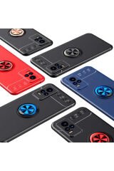 Vivo V21E Kılıf BSAY Ravel Silikon Kapak - Siyah-Mavi Mavi