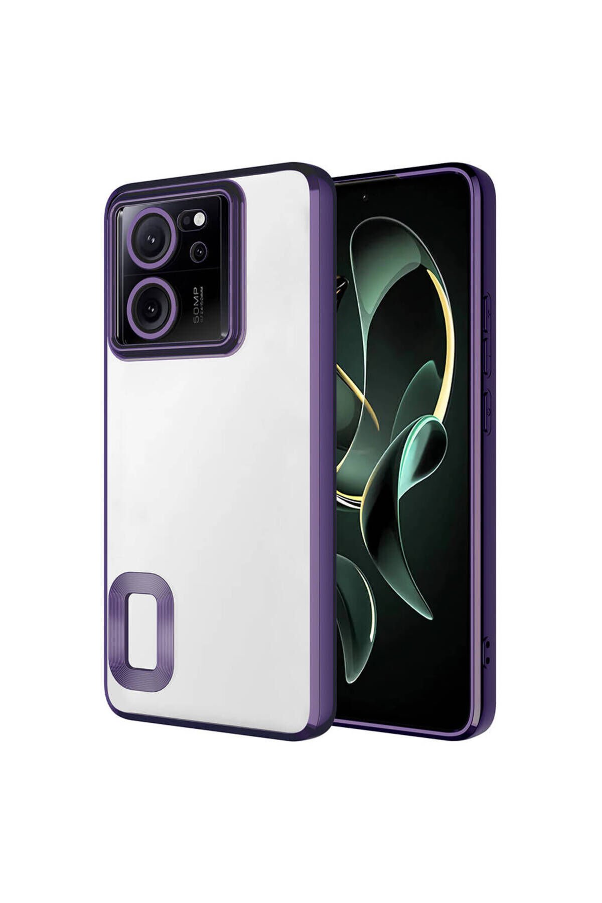 Mi 13T Pro Kılıf Kamera Korumalı Logo Gösteren BSAY Omega Kapak - Lila Derin Mor