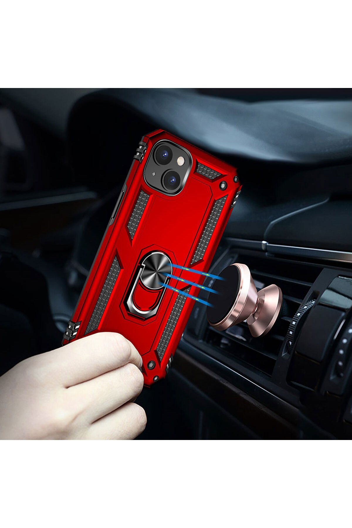 iPhone 15 Uyumlu BSAY Vega Kılıf-Kırmızı Siyah