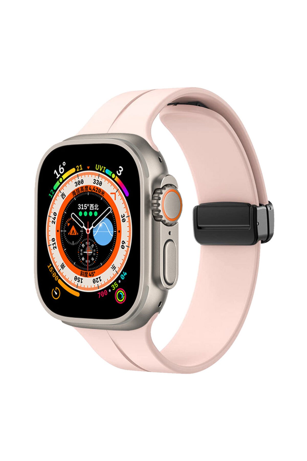 Watch Ultra 49mm Uyumlu KRD-84 Uyumlu BSAY Kordon-Lacivert Pembe
