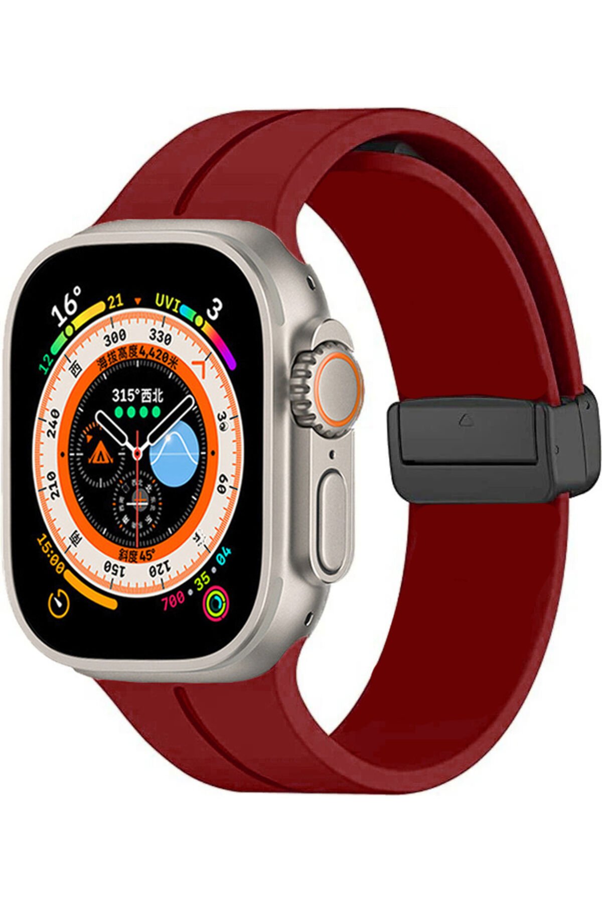 Watch Ultra 49mm Uyumlu KRD-84 Uyumlu BSAY Kordon-Lacivert Siyah
