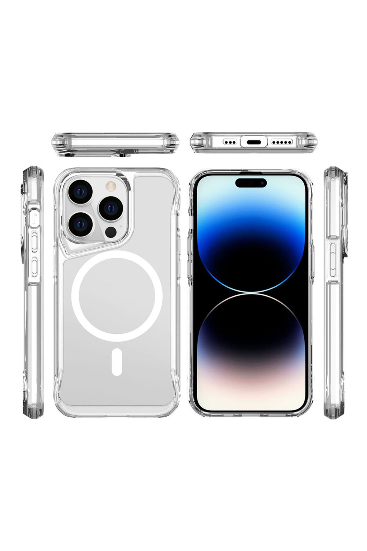 iPhone 13 Pro Uyumlu BSAY Magsafe Şarj Özellikli T-Max Magsafe Kılıf-Renksiz Renksiz