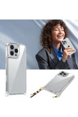 iPhone 16 Pro Kılıf AiHTTgli Takılabilir Askı Aparatlı BSAY Snap Silikon Kapak-Şeffaf Şeffaf