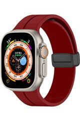 Watch Ultra 49mm Uyumlu KRD-84 Uyumlu BSAY Kordon-Lacivert Kırmızı