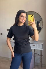 Bisiklet Yaka Basic Pamuklu T-Shirt M - Siyah
