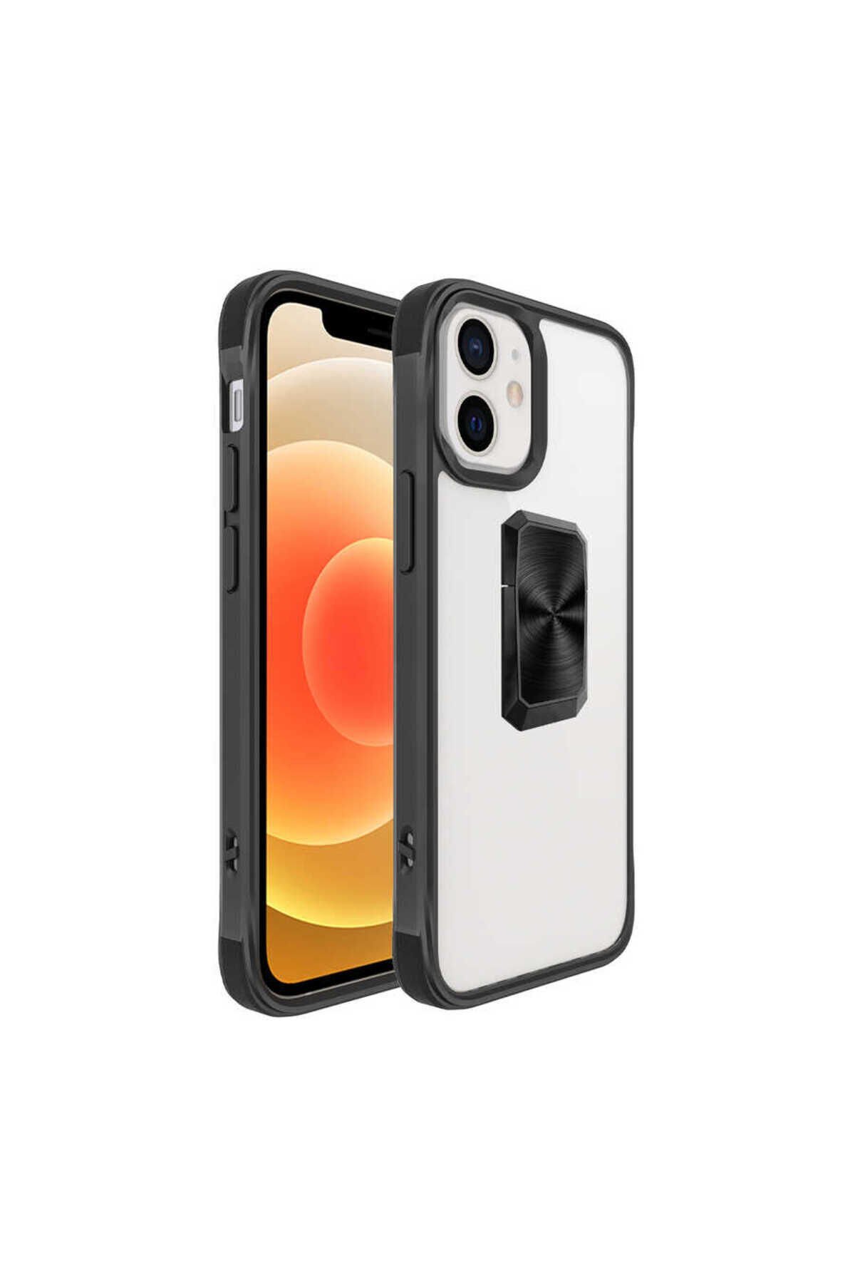 iPhone 12 Uyumlu BSAY V-Bax Kılıf-Siyah Siyah