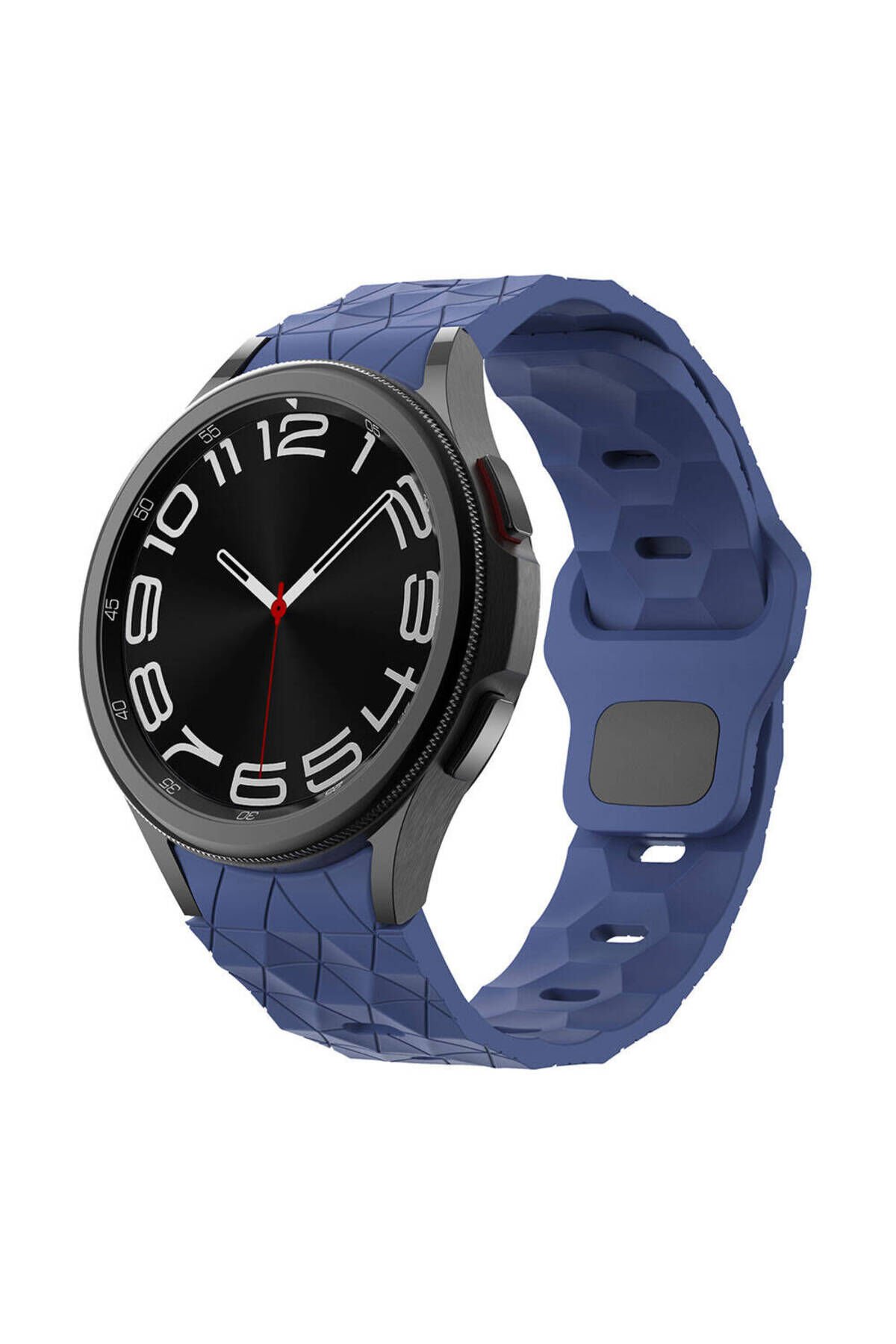 Galaxy Watch 5 Pro 45mm FZD KRD-116 20mm Futbol Desenli Spor Tasarımlı Silikon Kordon-Lacivert