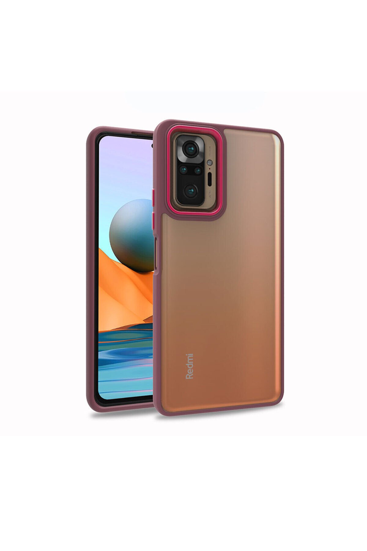 Redmi Note 10 Pro Kılıf BSAY Flora Kapak - Mavi Kırmızı