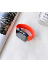 Watch 40mm Uyumlu KRD-31 Solo Loop Small BSAY Kordon-Kırmızı Turuncu