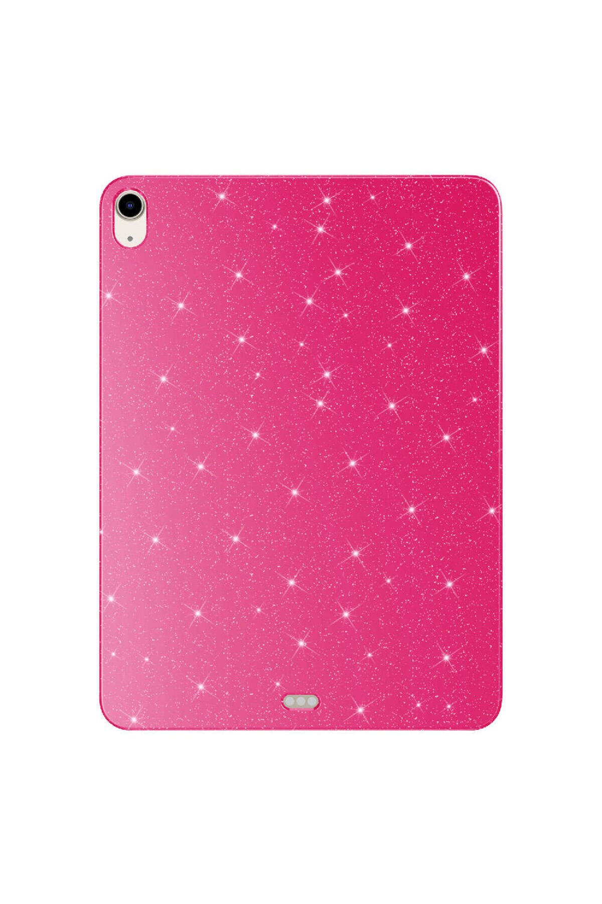 iPad 11.Nesil 2025 Simli Parlak Görünümlü SHRP Tablet Koton Kılıf - Pembe Koyu Pembe Koyu