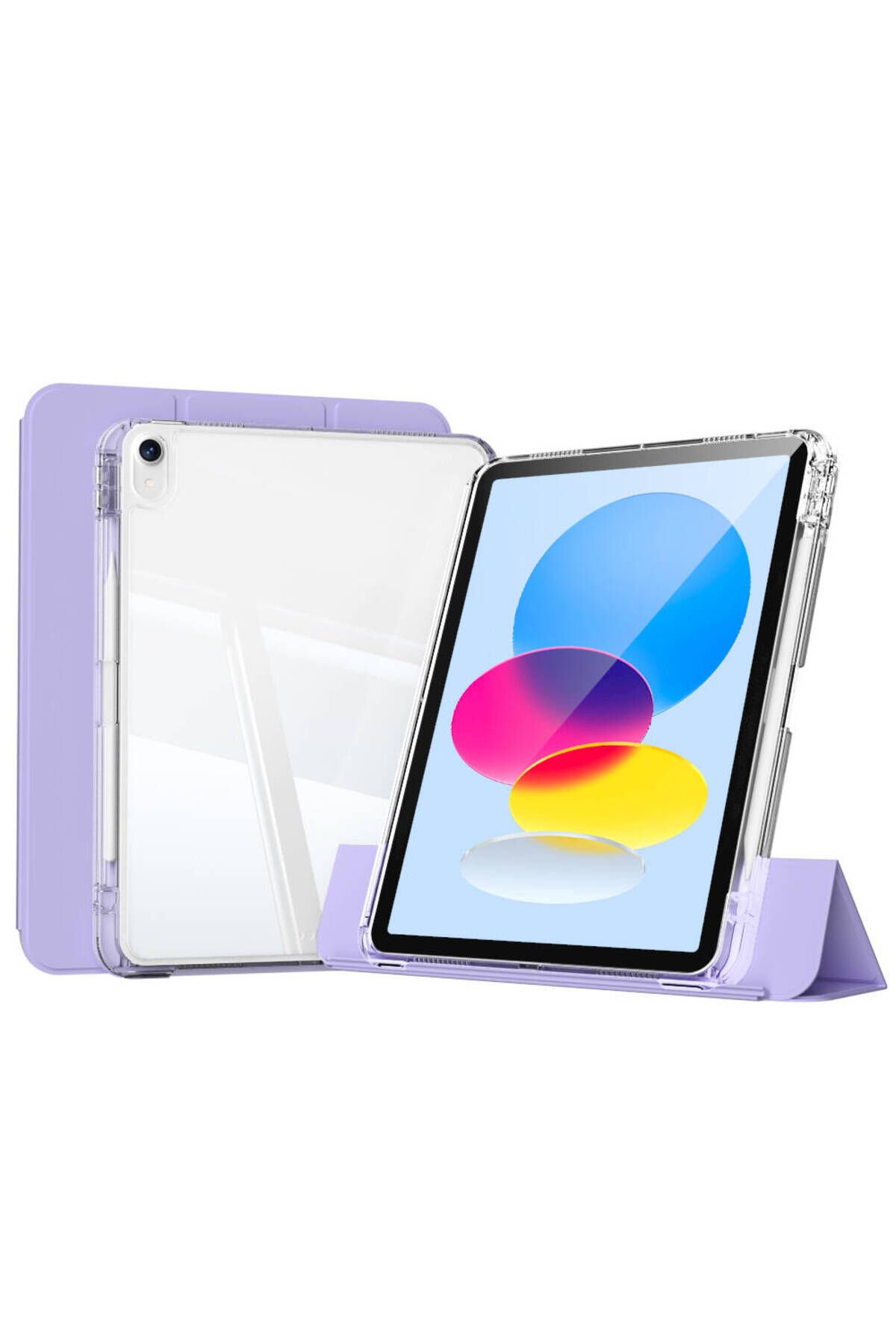 iPad 11.Nesil 2025 Kılıf Magnetik Ayrılabilen Airbagli MRSA Sliding Tablet Kılıfı - Lavender Lavender