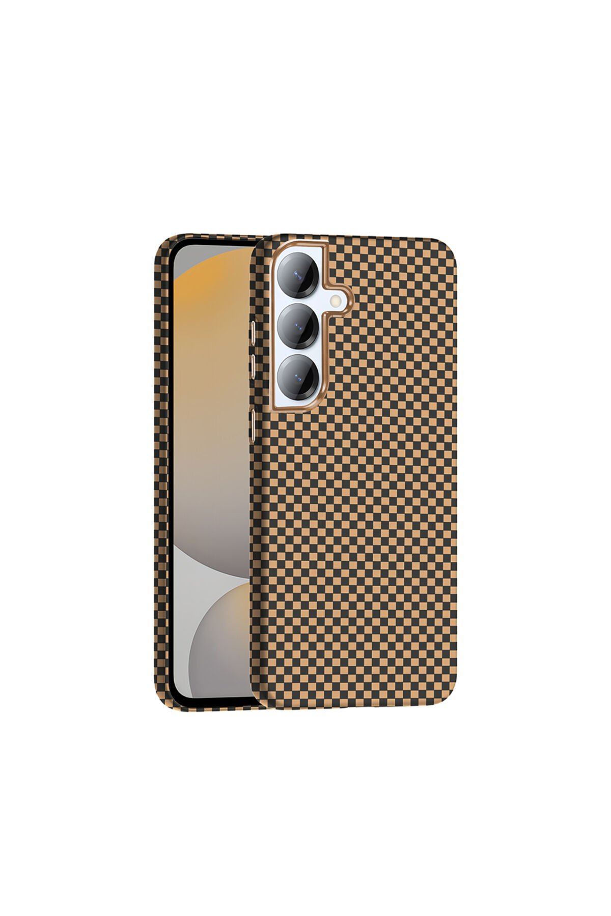 Galaxy S25 Kılıf M-safe Şarj Özellikli Karbon Fiber Görünümlü BSAY Gros Kapak - Siyah Desert Titanyum